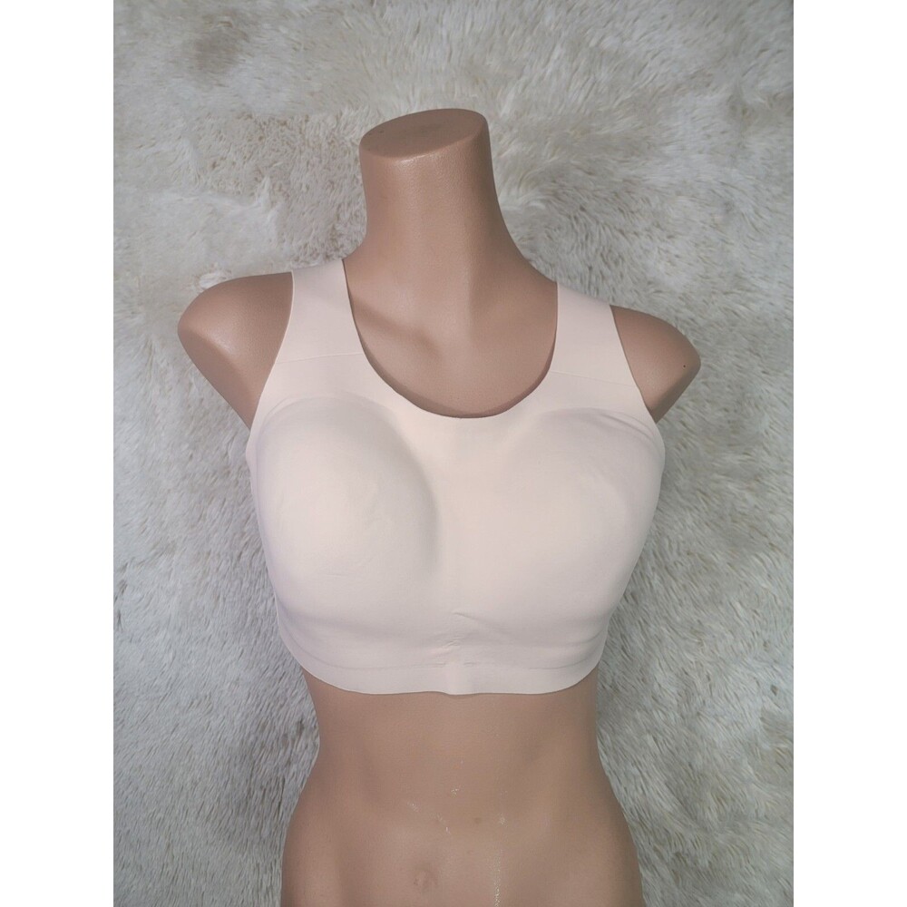 Syrokan Women's Size 38C Sports Bra High Neck Wireless Nude Razorback Padded I